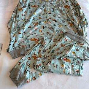 Cuddl Duds Womens Blue and Gray Pajama Set Intimates & Sleepwear